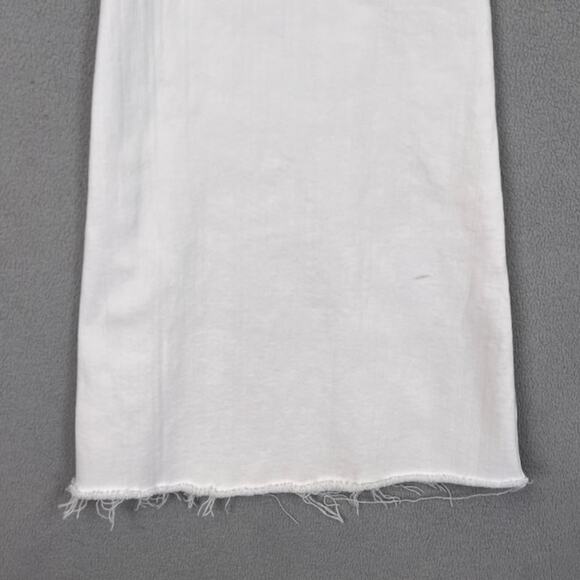 L'Agence Jeans Womens 27 White Flared High Rise Bell Bottom Denim Raw Hem Hippie - Picture 11 of 16